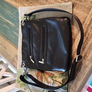 Black Leather Crossbody Bag